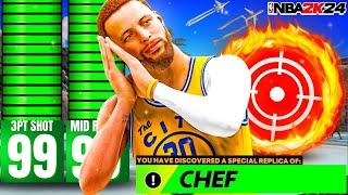 99 3PT + 99 MID RANGE "CHEF" STEPHEN CURRY BUILD BROKE NBA 2K24! BEST POINT GUARD BUILD IN NBA2K24