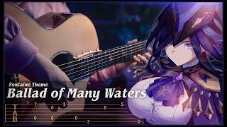 Ballad of Many Waters - Fontaine Theme on Fingerstyle Guitar GENSHIN IMPACT [TAB/TUTORIAL]