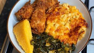 Let’s Cook with me | Crispy Fried Chicken | Mac and Cheese | Greens| Cornbread | TERRI-ANN’S KITCHEN