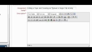 Moodle Lesson 01:  Editing a Topic and Creating a Basic Lesson