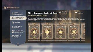 Claiming All Rewards Misty Dungeon Realm of Sand | Genshin Impact 3.3