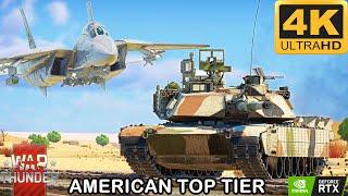 M1A2SEP & F-14B War Thunder Gameplay 4K UHQ -USA TopTier | F-14B CAS (Close Air Support) War Thunder