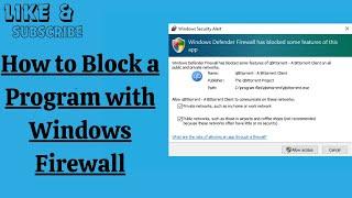 How to Block a Program with Windows Firewall