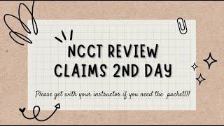 NCCT Prep -  Claims #2 - 02.28.2023