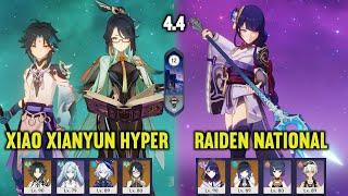 (F2P) C0 XIAO XIANYUN Hyper & C0 RAIDEN YELAN National | 4.4 Spiral Abyss Floor 12 | Genshin Impact