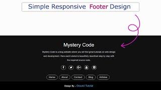 Simple Responsive Footer Design using HTML and CSS | footer html css