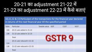 20-21 sale- purchase adjustment in 21-22 in GSTR 9/Suraj Gahlout LL.B