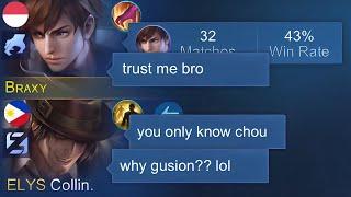 THIS TRASHTALKER KID UNDERESTIMATE TOP GLOBAL GUSION!! (he think i only know chou)