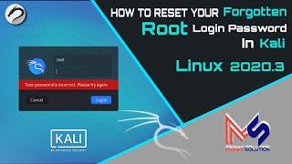 How to Reset Forgotten Root login Password in Kali Linux 2020.3 || Incorrect Password first login ||