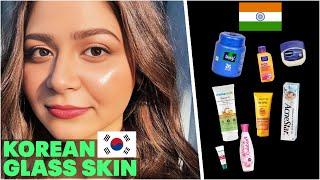  Korean "Glass-Skin" with  Indian Products | Step by Step Guide | Unsponsored