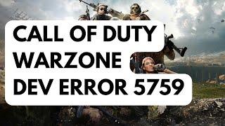 How To Fix Call Of Duty Warzone Dev Error 5759