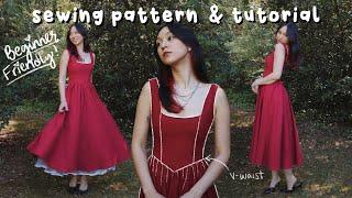 EASY V-Waist Princess Dress Sewing Tutorial & Pattern // Beginner Friendly Sewing