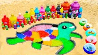 How to make Rainbow Sea ​​Turtle with Orbeez, Balloons of Fanta, Coca Cola vs Mentos & Popular Sodas