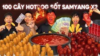 Thử Thách Ăn 100 Cái HotDog Sốt Samyang x2 Có Tiền Bên Trong