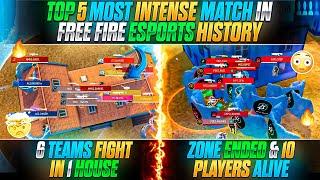 TOP 5 MOST INTENSE MATCH IN FREE FIRE ESPORTS HISTORY !! | BEST ESPORTS MATCH IN FREE FIRE