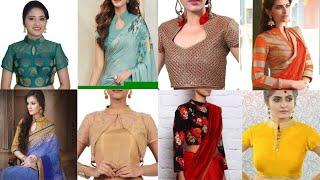 14 Latest Chinese Collar Saree Blouse Designs 2021 | Latest Chinese Collar Saree Blouse Designs 2021