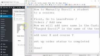 LearnPress - How to Manually Enroll User to a Course