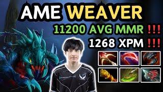 AME WEAVER Hard Carry Highlights 1268 XPM  11.200 AVG MMR Pub Match Gameplay - Dota 2