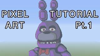 Minecraft Pixel Art Tutorial - Bonnie FNAF Part 1