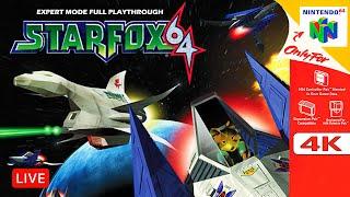 Star Fox 64 N64 PC Expert Mode - Full Game Playthrough 4K 60fps (Live)