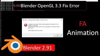 How to fix 100% Blender 2.91 OpenGL 3.3 Error | Run Without GPU