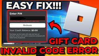 How To Fix Unexpected Error Or Invalid Code For Redeeming Gift Card For Roblox 2023