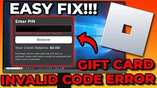 How To Fix Unexpected Error Or Invalid Code For Redeeming Gift Card For Roblox 2024