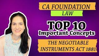 Negotiable Instruments Act 1881 | Important Concepts for exam