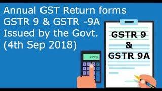 GST ANNUAL RETURN FORMS ISSUED / GSTR 9 & GSTR 9A