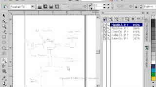 CorelDraw 9 for PC Scenario -interactive fill tool - fountain fill - -technical drawing