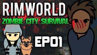 Rimworld Zombie Survival | Trapped in a Zombie Infested city - Solo Challenge | EP01