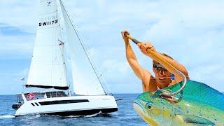 Sailing Offshore for 5 Days on our 39’ Catamaran (caught dinner for weeks)