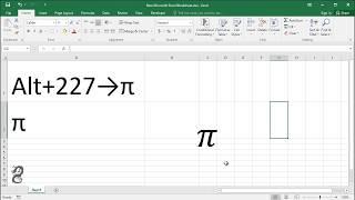 How to type Pi symbol in Excel