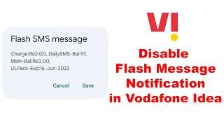 How to Deactivate Flash Messages in Vodafone