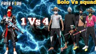 Free Fire Solo Vs Squad - overpower Gameplay || by GAMECHANGERS