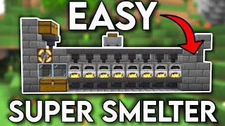 Best EASY Super Smelter For Minecraft Bedrock 1.20!