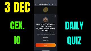 Cex.io Quiz Answers 3 December | Cex.io Daily Quiz | Cex io daily combo | Cex.io daily quiz answer