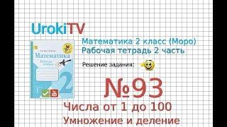 Задание №93 Числа от 1 до 100. Умножение… - ГДЗ по Математике 2 класс (Моро) Рабочая тетрадь 2 часть