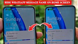 How to Hide  WhatsApp message content on my screen on Oneplus