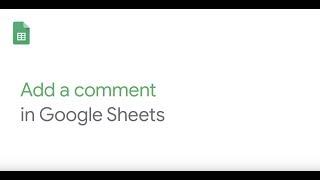 Add a comment in Google Sheets