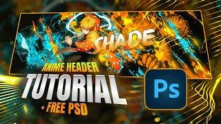 *THE BEST* Anime Header Tutorial in Photoshop in 2023 | FREE PSD