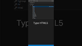 VS code Emmet shortcut to write html boiler plate tips and tricks#shorts #vscode