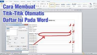 Cara membuat titik pada Daftar Isi