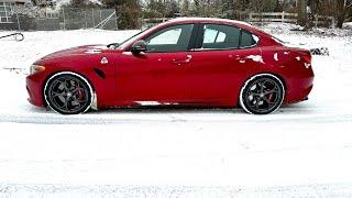 Alfa Romeo Giulia QV Winter Snow Drifting Drive On Continental DWS06 Plus | Insane Fun