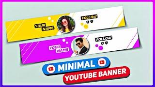 How to Make Minimal YouTube Banner in Picsart | How to Make YouTube Channel Banner on Android 