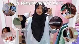 A WEEK IN MY LIFE (unboxing/editing/online classes) // MINI H&M HAUL ʕ •ᴥ•ʔ