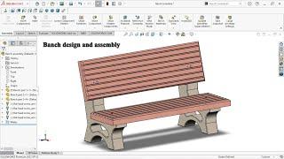 Design of bench in solidworks  Solidworks tutorial