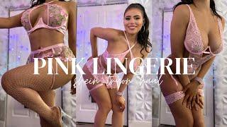 Pink Lingerie Try On Haul | #sheinhaul