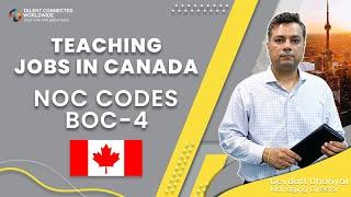 Teaching Jobs in Canada with New NOC Codes | Jobs in Canada | Devdatt Dhariyal