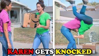 Racist Karens Gets KNOCKED OUT COLD After this.. | Moments Of Instant Karma Caught On Camera